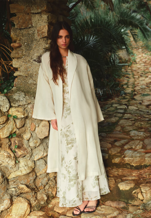  Keten Kimono ve Uzun Elbise Kombini