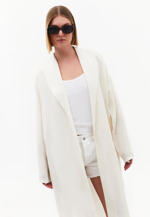 Keten Kimono ve Uzun Elbise Kombini