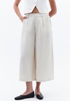Bayan Krem Keten Karışımlı Culotte Pantolon ( TENCEL™ )