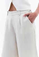Bayan Krem Keten Karışımlı Culotte Pantolon ( TENCEL™ )