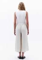 Bayan Krem Keten Karışımlı Culotte Pantolon ( TENCEL™ )