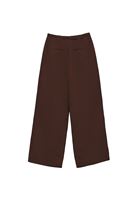 Bayan Kahverengi Keten Karışımlı Wide-Leg Pantolon ( TENCEL™ )