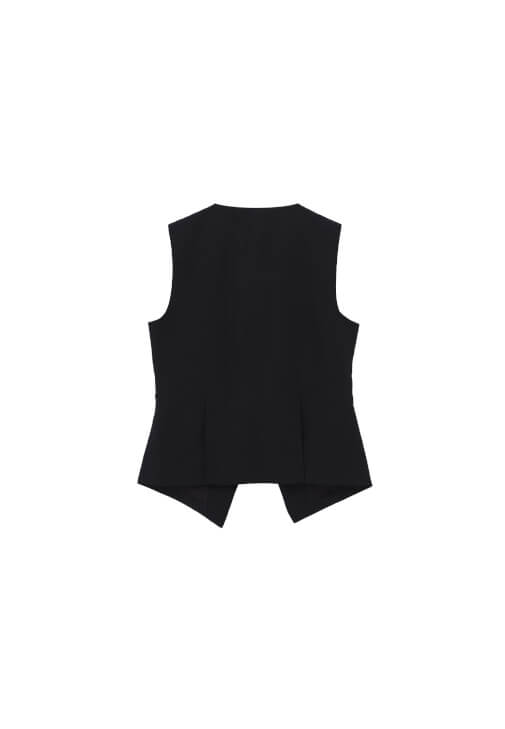 Keten Düğmeli Yelek ve Pantolon Kombini