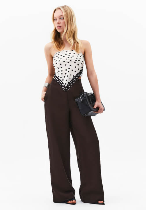  Keten Pantolon ve Fular Kombini