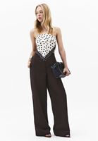 Bayan Kahverengi Keten Karışımlı Straight-Fit Pantolon ( TENCEL™ )