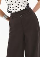 Bayan Kahverengi Keten Karışımlı Straight-Fit Pantolon ( TENCEL™ )