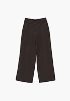 Bayan Kahverengi Keten Karışımlı Straight-Fit Pantolon ( TENCEL™ )
