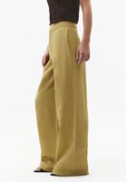 Bayan Yeşil Keten Karışımlı Straight-Fit Pantolon ( TENCEL™ )