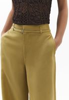 Bayan Yeşil Keten Karışımlı Straight-Fit Pantolon ( TENCEL™ )