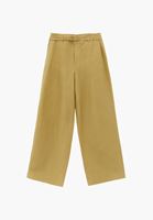 Bayan Yeşil Keten Karışımlı Straight-Fit Pantolon ( TENCEL™ )