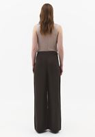 Bayan Kahverengi Keten Karışımlı Straight-Fit Pantolon ( TENCEL™ )