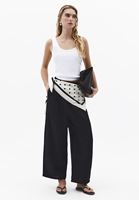 Bayan Siyah Keten Karışımlı Balon Pantolon ( TENCEL™ )