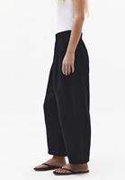 Bayan Siyah Keten Karışımlı Balon Pantolon ( TENCEL™ )