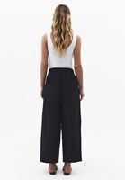 Bayan Siyah Keten Karışımlı Balon Pantolon ( TENCEL™ )