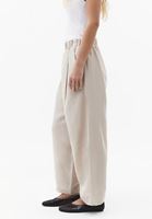 Bayan Bej Keten Karışımlı Balon Pantolon ( TENCEL™ )