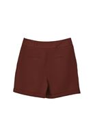 Bayan Kahverengi Keten Karışımlı Mini Şort ( TENCEL™ )