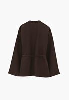 Bayan Kahverengi Keten Karışımlı Oversize Ceket ( TENCEL™ )