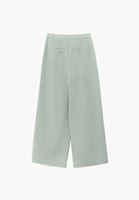 Bayan Yeşil Keten Karışımlı Wide-Leg Pantolon ( TENCEL™ )