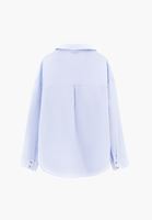 Bayan Mavi Keten Karışımlı Gömlek ( TENCEL™ )