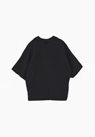 Bayan Siyah Keten Karışımlı Oversize Bluz ( TENCEL™ )