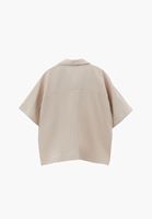Bayan Bej Keten Karışımlı Oversize Bluz ( TENCEL™ )