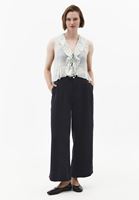 Bayan Yeşil Fırfırlı Bluz ( TENCEL™ )