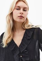 Bayan Siyah Fırfırlı Bluz ( TENCEL™ )