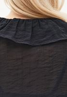 Bayan Siyah Fırfırlı Bluz ( TENCEL™ )