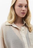 Bayan Bej Düğmeli Gömlek ( TENCEL™ )