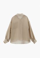 Bayan Bej Düğmeli Gömlek ( TENCEL™ )