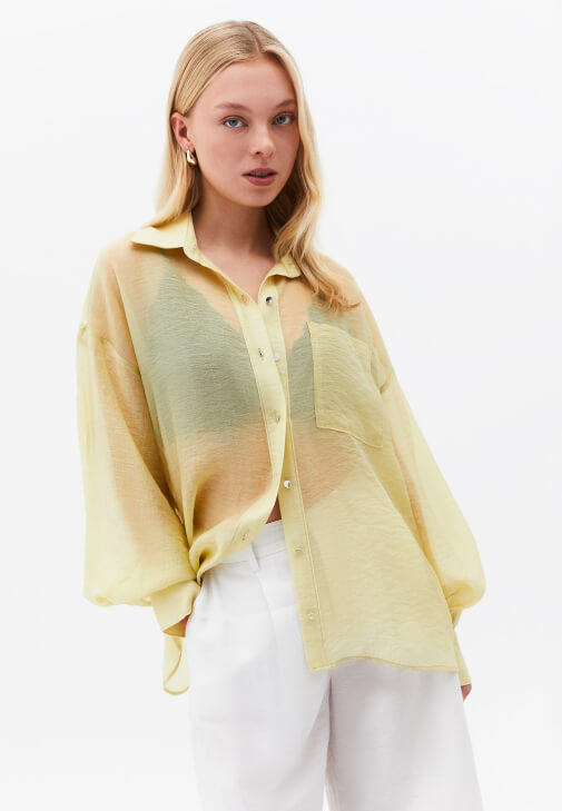 Yeşil Düğmeli Gömlek ( TENCEL™ )