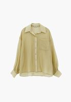 Bayan Yeşil Düğmeli Gömlek ( TENCEL™ )