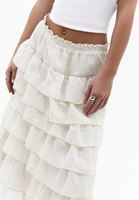 Bayan Krem Fırfırlı Etek ( TENCEL™ )