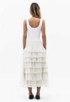 Bayan Krem Fırfırlı Etek ( TENCEL™ )
