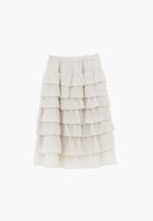 Bayan Krem Fırfırlı Etek ( TENCEL™ )