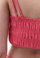 Bayan Pembe V Yaka Fırfırlı Bluz ( TENCEL™ )