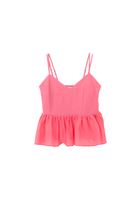 Bayan Pembe V Yaka Fırfırlı Bluz ( TENCEL™ )