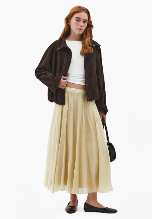  Midi Etek ve Bomber Ceket Kombini