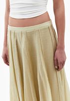 Bayan Yeşil Yüksel Bel Midi Etek ( TENCEL™ )