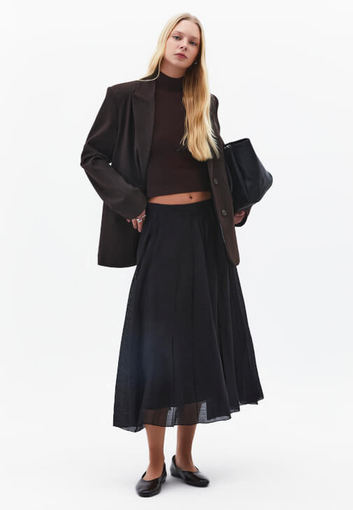  Yüksel Bel Midi Etek ( TENCEL™ )