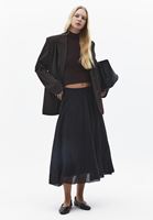 Bayan Siyah Yüksel Bel Midi Etek ( TENCEL™ )