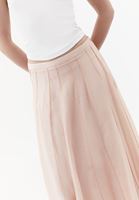 Bayan Pembe Yüksel Bel Midi Etek ( TENCEL™ )