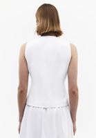 Bayan Beyaz Düğmeli Yelek ( TENCEL™ )