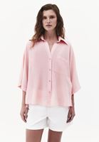 Bayan Pembe Oversize Cepli Gömlek ( TENCEL™ )