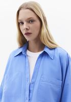 Bayan Mavi Oversize Cepli Gömlek ( TENCEL™ )