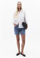 Bayan Beyaz Oversize Cepli Gömlek ( TENCEL™ )