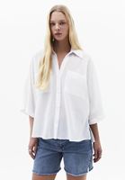 Bayan Beyaz Oversize Cepli Gömlek ( TENCEL™ )