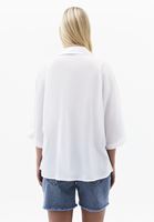 Bayan Beyaz Oversize Cepli Gömlek ( TENCEL™ )