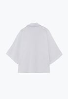 Bayan Beyaz Oversize Cepli Gömlek ( TENCEL™ )