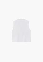 Bayan Beyaz Düğme Detaylı Yelek ( TENCEL™ )